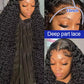 40 42 Inch 300% Density Natural Black Water Wave Jerry Curly Raw Vietnamese HD Invisible Lace Frontal Human Hair Wig For Women