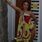 Colorful Patchwork Mini Dress Woman Metal Ring Halter Off Shoulder Backless Summer Beach Party Ruched Elegant Bodycon