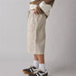 Cargo Bermuda Shorts Women Drawstring Elastic Waist Multi Pocket Loose Wide Leg Jort Y2K Street Casual Capri Bottoms