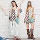 Nautical Print Chiffon Cami Top, Asymmetrical Patchwork Sleeveless Blouse