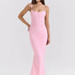 Bow Spaghetti Strap Sexy Maxi Dress For Women Gown Elegant Off-shoulder Sleeveless Backless Evening Club Party Dress