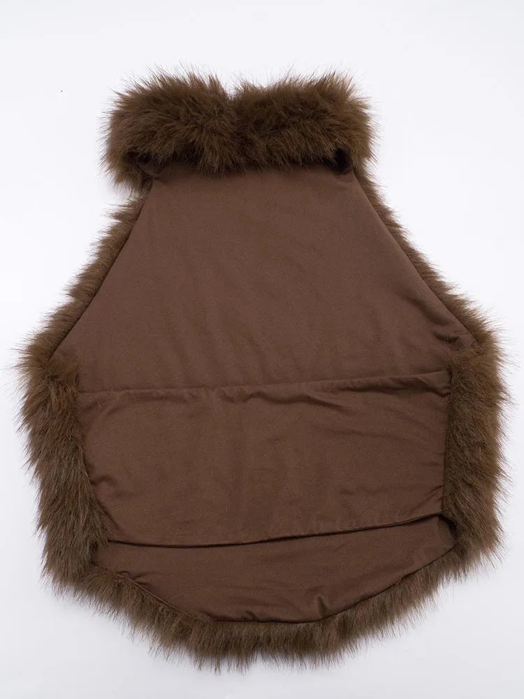 Off Shoulder Sexy Furry Tank Tops Woman Autumn Trend Halter Backless Hottie High Street Fashion Wild Style Classic Vest