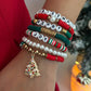 Christmas Tree Pendant Bracelet Set for Women, Colorful Rhinestones, Beaded Jewelry Gift, Merry Christmas, 7Pcs, 2026