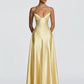 Folds Vacation Chic Satin Maxi Dress Women Low-Neck Sleeveless Skinny Elegant Birthday Party Summer New Trend Vestidos