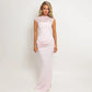 Sheer Mesh Patchwork Fishtail Maxi Dress Pink Black Party Dresses Woman Elegant Luxury Ball Gowns