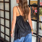 Women Y2K Lace Patchwork Camisole Low Cut Satin Sleeveless Backless Spaghetti Strap Solid Color Going Out Tank Tops