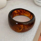 Vintage Stackable Chunky Acrylic Resin Wide Metal Bangle Bracelet Exaggerated Unique Daily Charm Bangle Jewelry Accessory