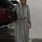 Fashion 2 Piece Set Women Hottie Simple Cross V-Neck Hooded Crop T-Shirt+Ruched Long Skirts Trend Party Street Suits