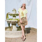 Women's Chic T‑Shirt with Cheetah Graphic Print, V‑Neck Short Sleeve Slim Fit Tee for Summer, Fashion Daily Wear Top