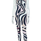 Zebra Print Jumpsuit Women o-Neck Sexy Hollow Off shoulder Sleeveless Skinny Peach Hip Hottie Street Fashion Overalls