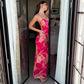 Floral Print Deep V Neck Sleeveless Maxi Dress Summer 2026 Elegant Evening Dresses Wedding Guest