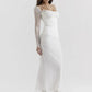 Elegant Sheer Long Sleeve Sexy Maxi Dress For Women Fashion Mesh Strapless Backless Club Party Sexy Long Dress New