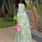 Sexy Air Print Dress Women Fashion Skew Collar Mesh Puff Sleeve Patchwork Off-Shoulder Elegant Party Club Bodycon