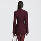 Ruched Blazer Mini Dress Sexy Deep V Neck Long Sleeve Dresses Woman Clothes Fall Winter