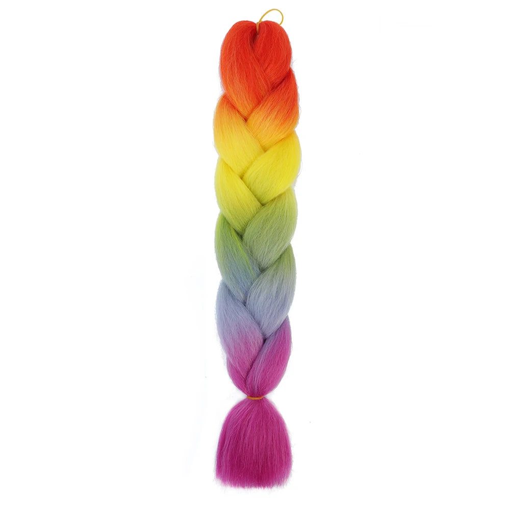 24 Inch Jumbo Braids Extensions Synthetic Braiding Hair Afro Ombre Color kanekalon Hair for Children Braid