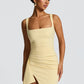 Elegant Spaghetti Strap Sexy Maxi Dress Women Gown Fashion Sleeveless Backless Thigh High Split Draped Club Long Dress