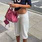 Women Low Waist Drawstring Capri Sweatpants Loose 3/4 Length Cropped Casual Pants Y2K Streetwear Daily Loungewear