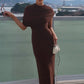 Irregular Ruched Sexy Maxi Dress For Women Elegant Autumn Inclined Shoulder Pleated Club Party Long Dresses Female