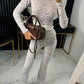 Lace Print Long Sleeve Jumpsuits Women Overalls Fashion Autumn Winter New Two Layer O Neck Slim Fit Sexy Jumpsuits