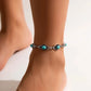Boho Vintage Blue Seed Bead Chain Anklet for Women Ethnic Sandals Natural Stone Leg Bracelets Summer Beach Bikini Accessories