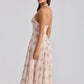 Halter Floral Print Sexy Midi Dress Women Elegant Deep V Neck Off-shoulder Sleeveless Backless Pleated Club Party Dress