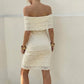 Y2K Style Dress Woman Slash Neck Backless Shape Waist Skinny Wrap Hip Summer Vacation Elegant Style Fashion Bodycon