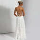 Lace Up Sleeveless Backless Maxi Dress Sexy Elegant White Evening Dresses Woman Party Wear