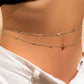 Sexy Flat Snake Chain Waist Belly Belt for Women Summer Beach Bikinis Simple Body Chain Festival Jewelry Accessories