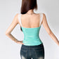 Low-Neck Patchwork Vest Women Folds Skinny Backless Leisure Sexy Summer Fashion Music Festival Chic Midnight Streetwear