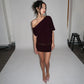 Asymmetrical Off Shoulder Mini Dresses Woman Clothes Fashion Sexy Summer Dress