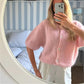 Y2k Cardigan Sweaters for Women Short Sleeve Button Down Knit Cardigans Casual Sweater Pullover Autumn Winter Tops