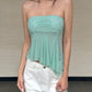 Trend Jacquard Patchwork Tank Top Women Fashion Irregular Mesh Hem Ruched Sexy Chic Simple Vacation Party Club Vest