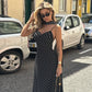 Polka Dot Print Sexy Deep V Neck Backless Maxi Dresses French Style Elegant Summer Dress Woman Clothing