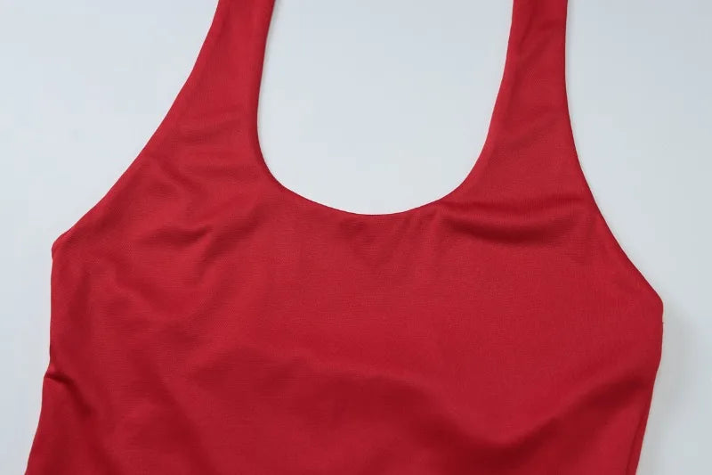 Lace Up Halter Crop Top Sexy Summer Clothes for Woman Solid Color Tanks & Camis