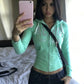 Letter Print Hooded Crop Tops Zipper Full Sleeve Drawstring Stretch Skinny Sporty Style Autumn Trend Daily Streetwear