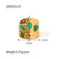 New Design Natural Stone Stainless Steel Ring Women Waterproof Stylish Golden Jewelry 2022 NEW Set