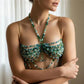 Retro Bohemian Crystal Beaded Body Chain Halter Top Sexy Women Layered Tassel Chain Backless Beach Streetwear Jewelry