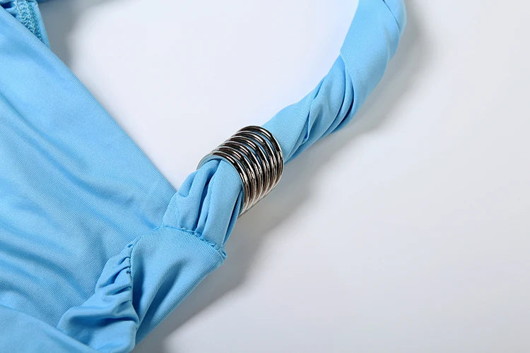 Asymmetry Split Dress Women Backless Ruched Solid Sexy Elegant Skinny Birthday Party Clubwear Skew Collar Bodycon