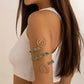 12 Colors Bohemian Stone Upper Armband Cuff Open Bangles for Women Tassel Long Chain Pendant Arm Body Bracelet Jewelry
