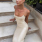 Spaghetti Strap Backless Maxi Dresses Champagne Elegant Sexy Beach Wedding Dresses Guest