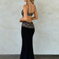 Spaghetti Strap Backless Print Sexy Maxi Dress Women Elegant Square Collar Sleeveless Bodycon Club Party Long Dress