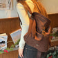 Y2K Preppy Solid Bunny Ear Hat Belt Buckle Backpack For Women