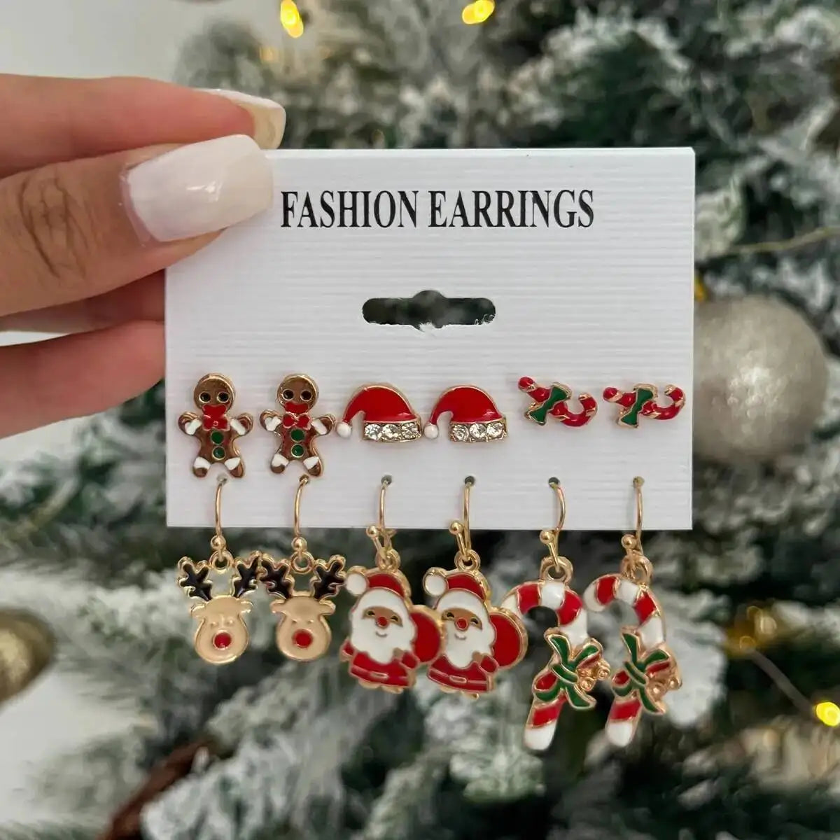 5 Styles Trendy Christmas Tree Deer Snowflake Santa Claus Earring Women New Year Party Festival Jewelry Gift 2026