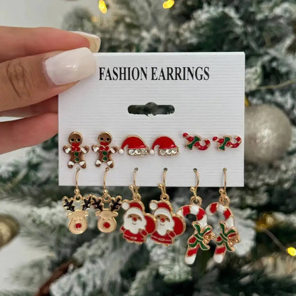 5 Styles Trendy Christmas Tree Deer Snowflake Santa Claus Earring Women New Year Party Festival Jewelry Gift 2026