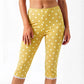 Vintage Polka Dot Cropped Leggings High Waist Lace Trim Hem Calf Pants Women Daily Loungewear Sleepwear Casual Bottoms