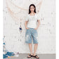 Double-Layer Textured Fitted T-Shirt, Off-Shoulder Ruched Short Sleeve Top