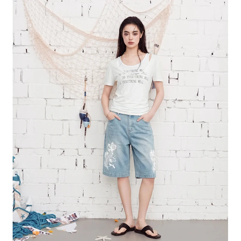 Double-Layer Textured Fitted T-Shirt, Off-Shoulder Ruched Short Sleeve Top
