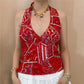 Y2k Woman Sexy Colorful Sequin Tank Tops Sleeveless Halter Neck Crop Vest V Neck Backless Cami Tops Streetwear