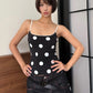 Polka Dot Print Camisole Women Simple Classic Backless Low-Neck Stretch Skinny Summer Street Daily Hottie Tank Tops