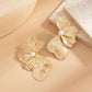 Vintage Irregular Petal Flower Stud Earring For Women Trendy Inlay Imitation Pearl Piercing Earring Jewelry Accessories